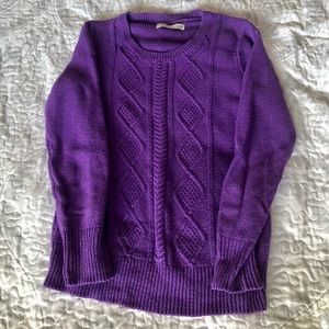 OLD NAVY Women’s crew neck cable knit sweater, Size M, purple